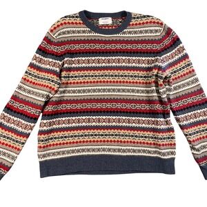 Old Navy SoSoft Fair Isle Mens Sweater Large Preppy Grandpa Core Winter Holiday